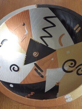 KNACKS Art Deco Wood Serving Bowl